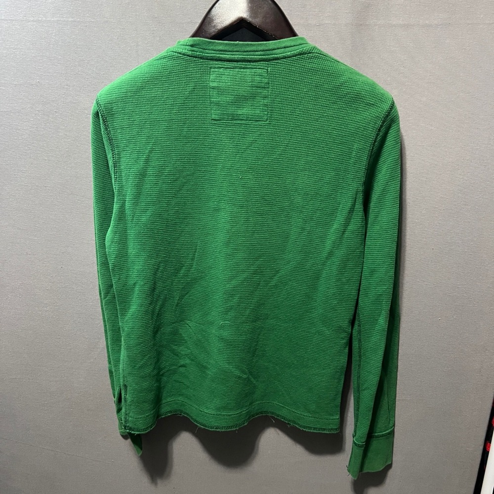 Aeropostale Mens Green Waffle Knit Thermal Aero Athletics Graphic Shirt M - Picture 5 of 6